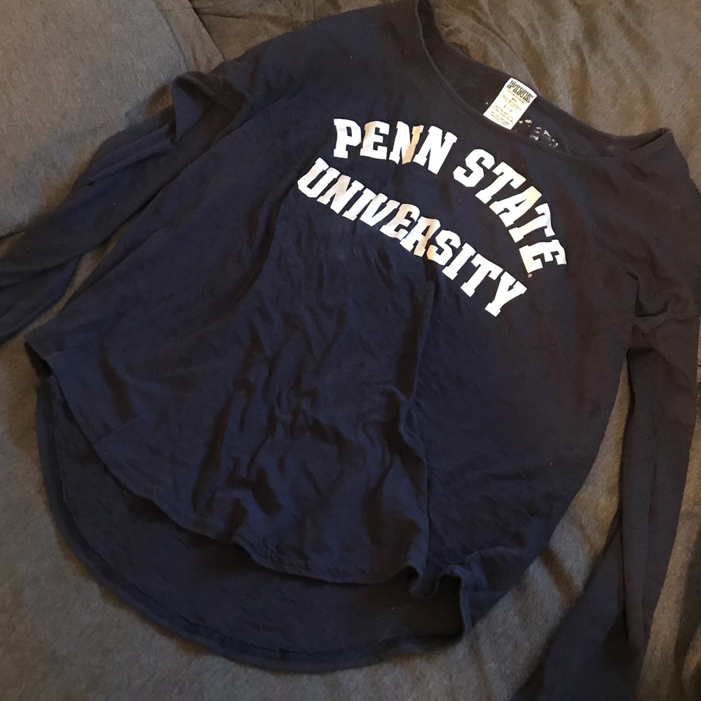 Penn State, VS Pink long sleeve, burnout, navy, S